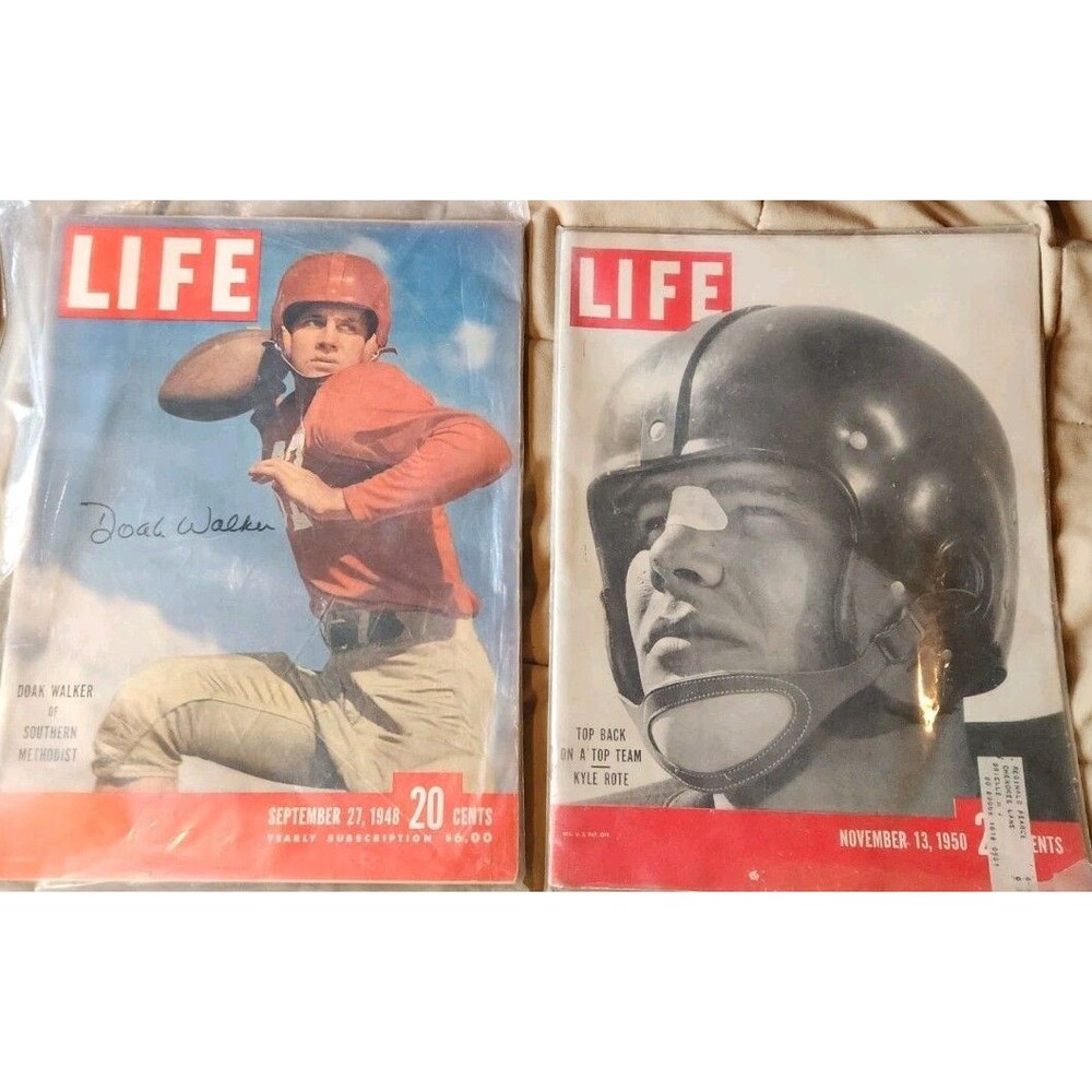1948/1950 LIFE Magazine Football LOT AUTO Doak Walker SIGNED Kyle Rote SMU NCAA